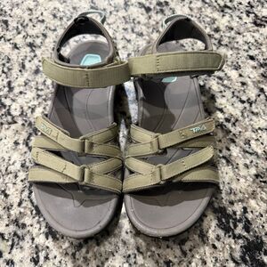 Women's Teva Tirra Strappy Outdoor Sport Water Sandals OliveGreen Size 6